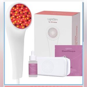 White & Pink LED Anti-Wrinkle Facial Device with Serum